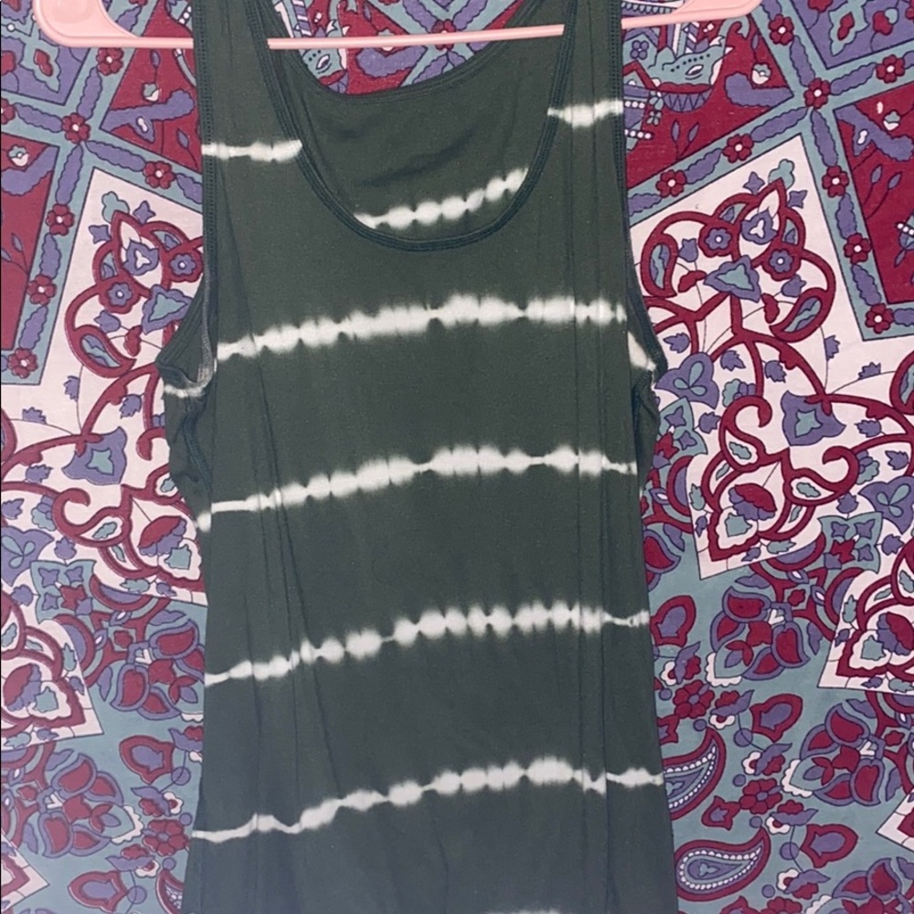 green and white tank top